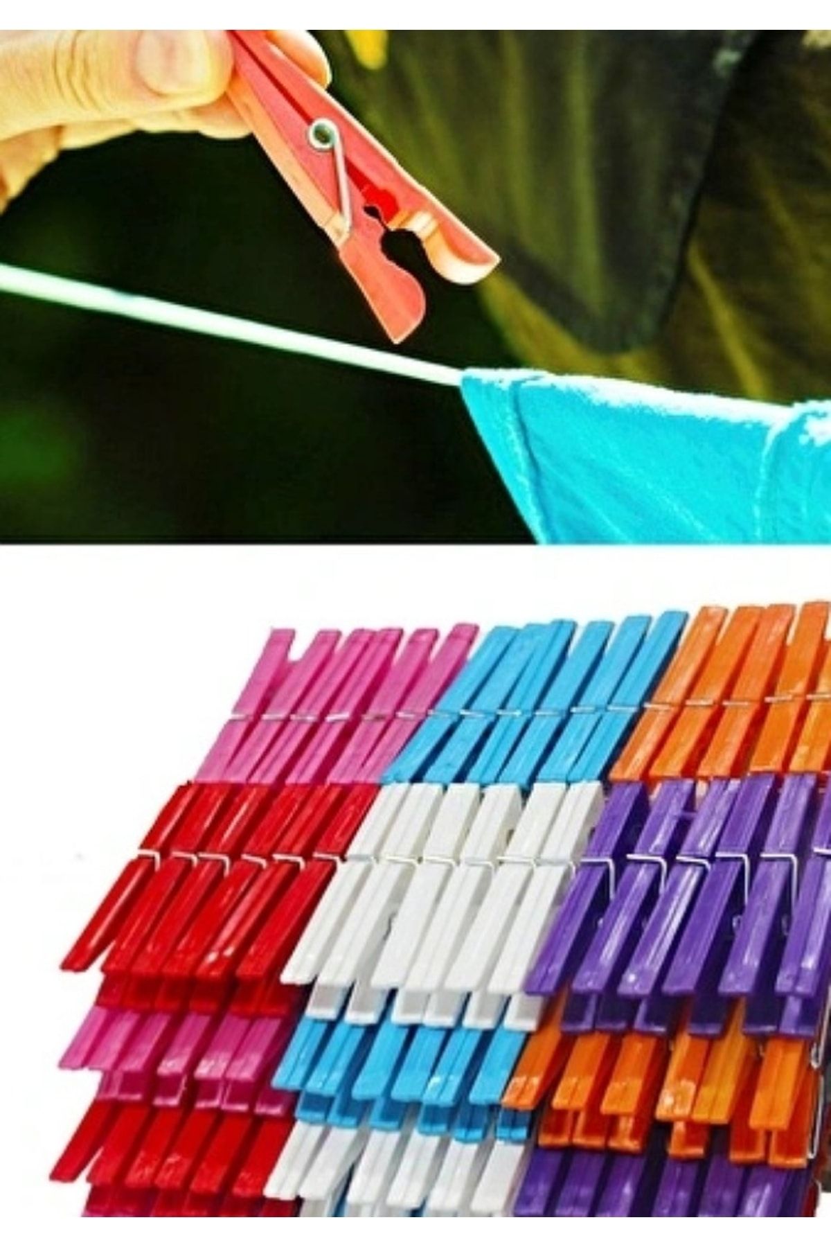 Çamaşır Mandalı 48 Adet Sert Plastik Çamaşır Mandal
